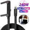 2 In 1 Cable PD240W Type C To Type C Fast Charging Foldable Bracket Cable Built-in Desktop Holder Wire For iPhone Samsung Xiaomi