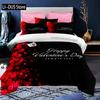 Custom Name Love Heart Valentine's Day 3D Duvet Cover Bedding Set Comforter Linen Pillowcases Wedding Decor Twin King Queen