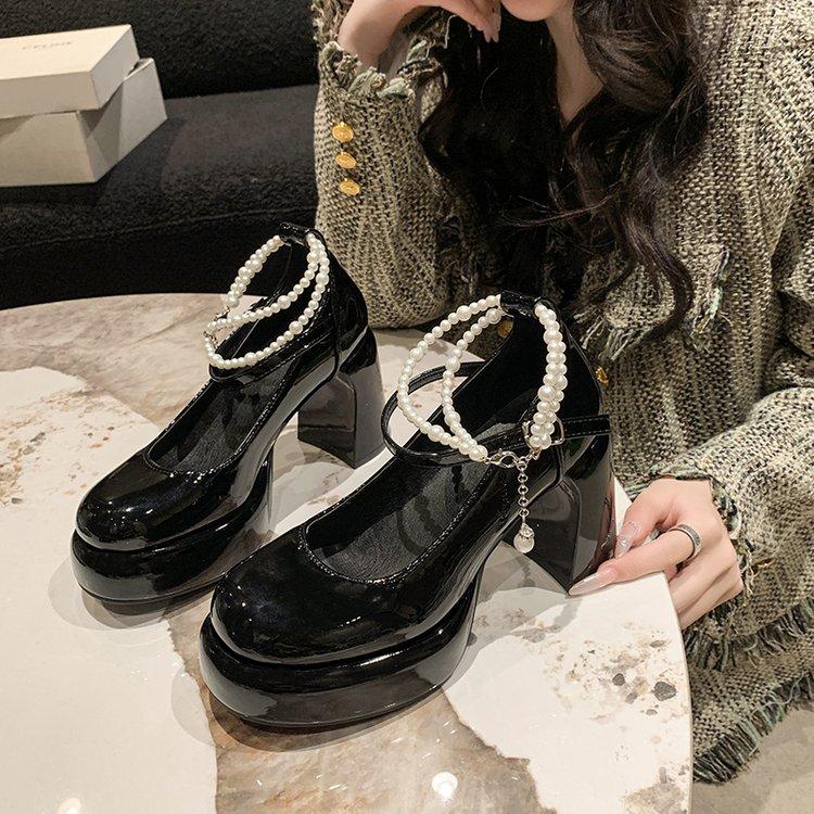 Fashion Hot Selling 2025 New Platform Heels Lolita Shoes Round Toe Branded Pumps Sexy Sandals Footwear Casual Fashion Beige Retro