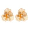 Exquisite 3D Hollow Flower Stud Earrings Necklace - Elegant European & American Design Jewelry for Women