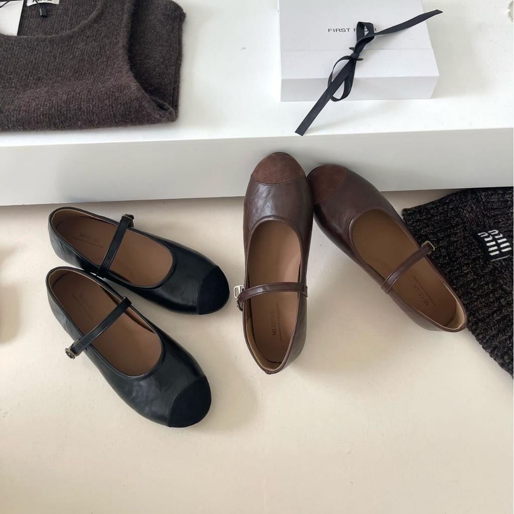 2025 Winter New Round Head Suede Soft Sole Soft Sole Versatile Doudou Cross Word with Ballet Commuter Women's Shoes