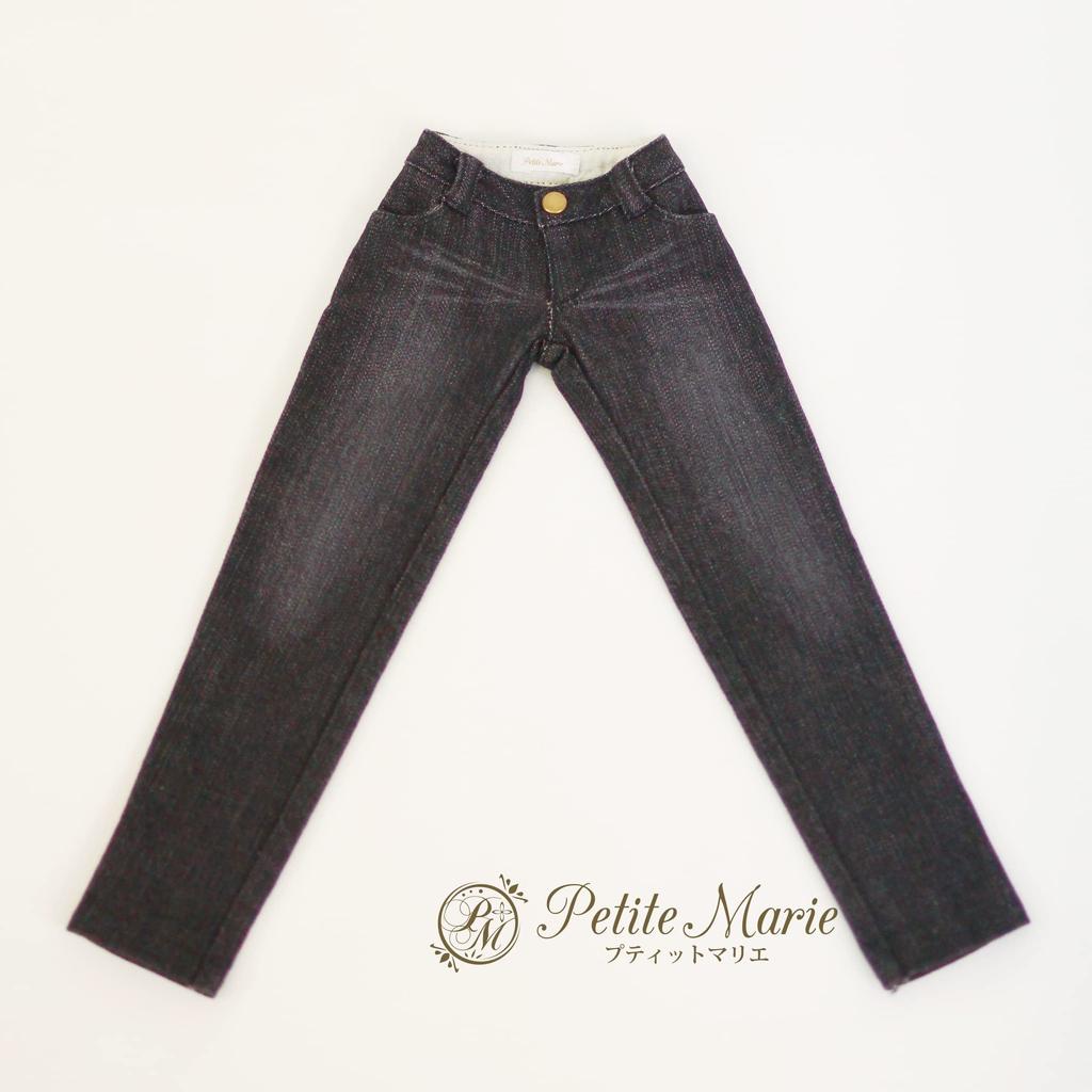 MDD Compatible Okayama Processing Boyfriend Jeans Black KOJIMA Processing Jeans Processing Low Rise Roll Up Stretch Denim Vintage Processing 40cm Doll