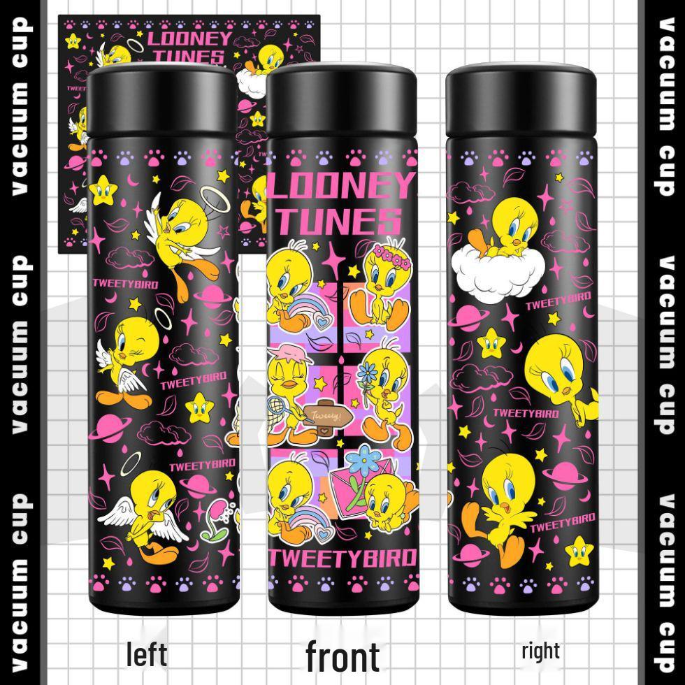 

Cui Di Bird Cute Cartoon Thermos with Smart Temperature Display – Large Capacity Stainless Steel Water Cup for Students Classic (500ml)