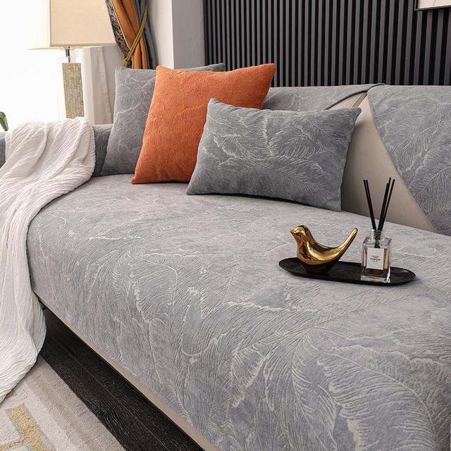 

Чехол для дивана из шенилла для гостиной, нескользящий, Г-образный, чехол для дивана, универсальное полотенце для дивана, моющийся коврик для дивана на четыре сезона 110x210cm 1pc