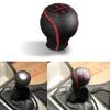 Gear Shift Knob Cover Black Leather + Red Stitch for