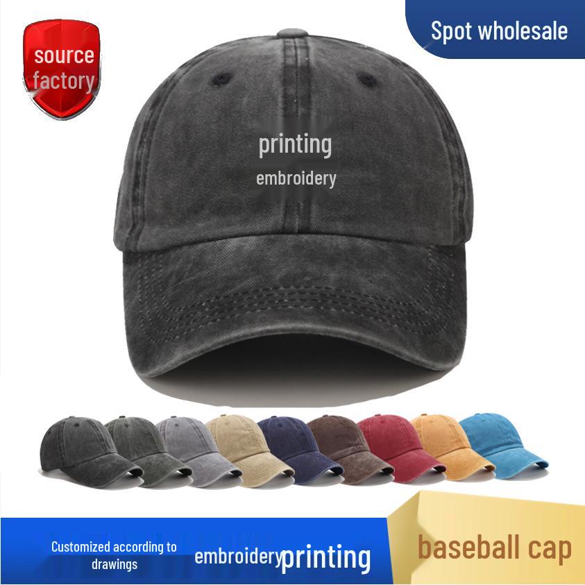 Unisex Washed Cotton Duckbill Hat: Sun Protection & Custom Logo for Team Building & Tourism.