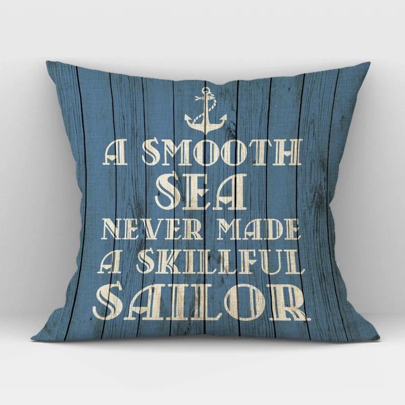 Navigation Anchor Ship Throw Pillows Cover Bedding Camping Hotel Office Pillowcase Ocean Cushion Cover for Home Decor