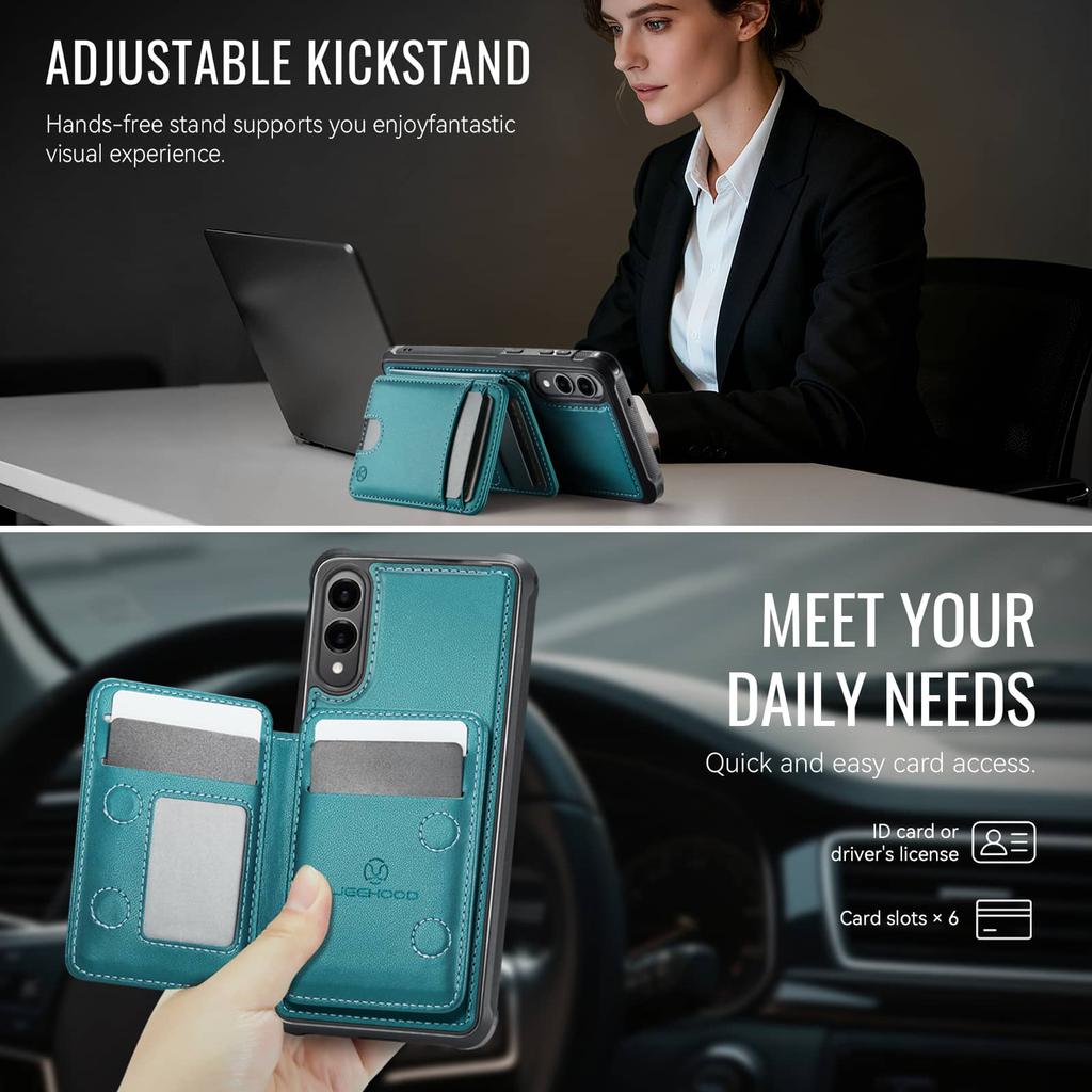 For Samsung Galaxy S25 Edge S25 S24 S23 S22 S21 S20 Ultra Case Wallet with Magnetic, RFID Blocking Card Holder 2 in 1 Detachable