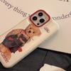 Niche Plush Denim Bear Apple 13 Mobile Phone Case Iphone15 Silicone 11 Suitable for 14promax Anti Fall 16