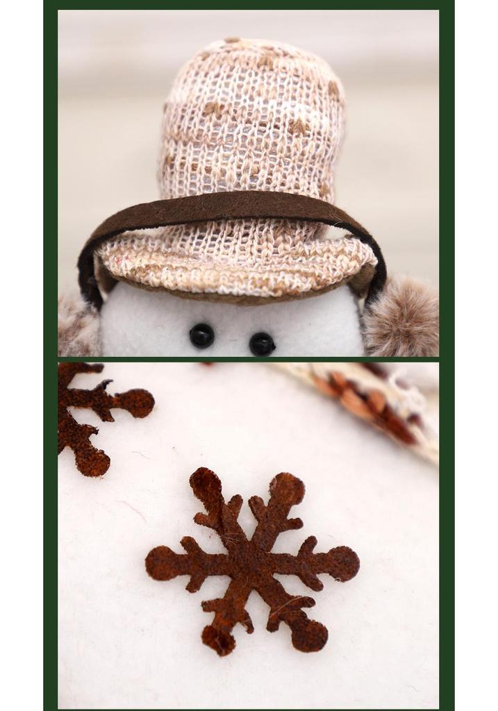 Christmas Snowman Doll with Retractable Legs – Warm Brown Knit Design