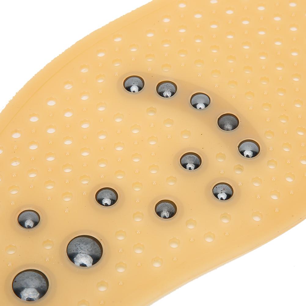 Magnet Therapy Insoles Breathable Foot Sole Massage Foot Pad for Healthy Care (Yellow L)