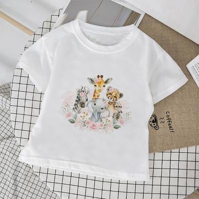 Kinder Herbst Sommer bequeme Kinder Tops süße lustige Cartoon Kleidung Kurzarm T-Shirt