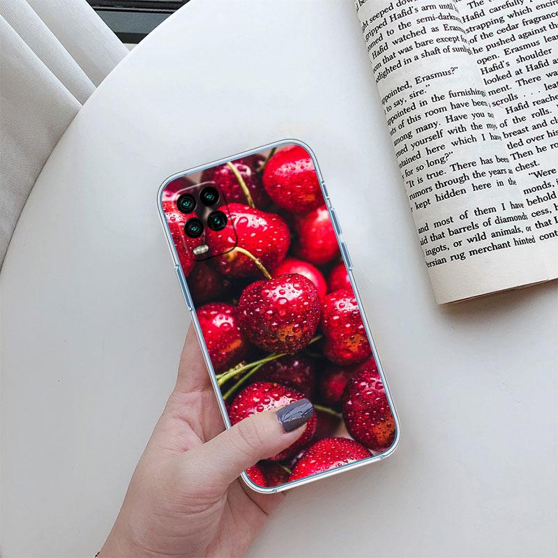 Kirsch-Sommerfrucht Transparente Handyhülle für Motorola Moto Edge Plus G200 G23 E13 E15 E20 E30 G62 G71 G72 G75 G24 G15 Power