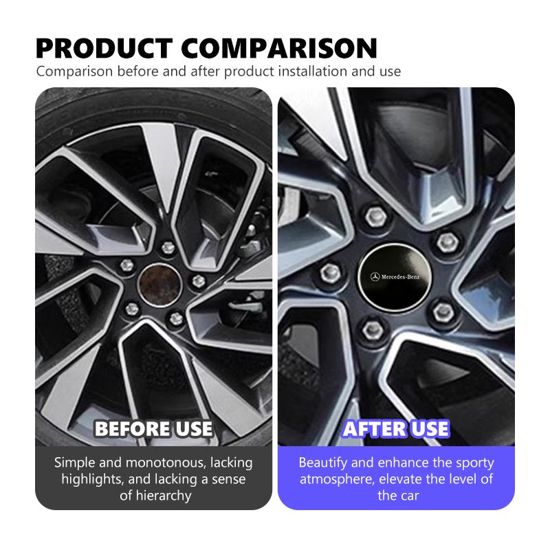 4pcs Car Logo Wheels Center Hub Cover Badge Auto Decorative Decals Accessories For Benz AMG VIANO GLB GLC W108 W124 W126 W169 NZ0
