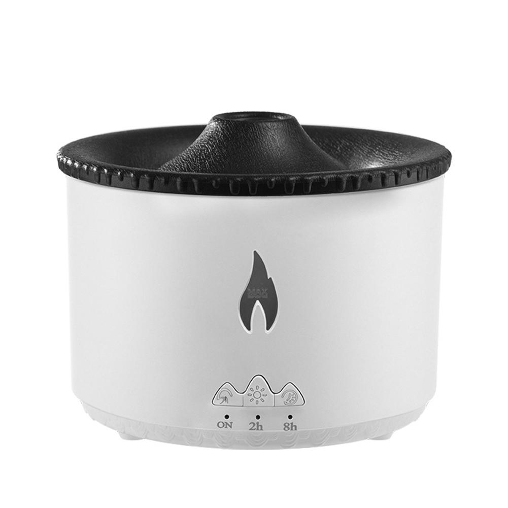 

360ML Essential Oil Diffuser Auto-Off Volcanic Flame Aroma Oil Diffuser 2 Colors Dimmable Remote Control for Home Bedroom Office