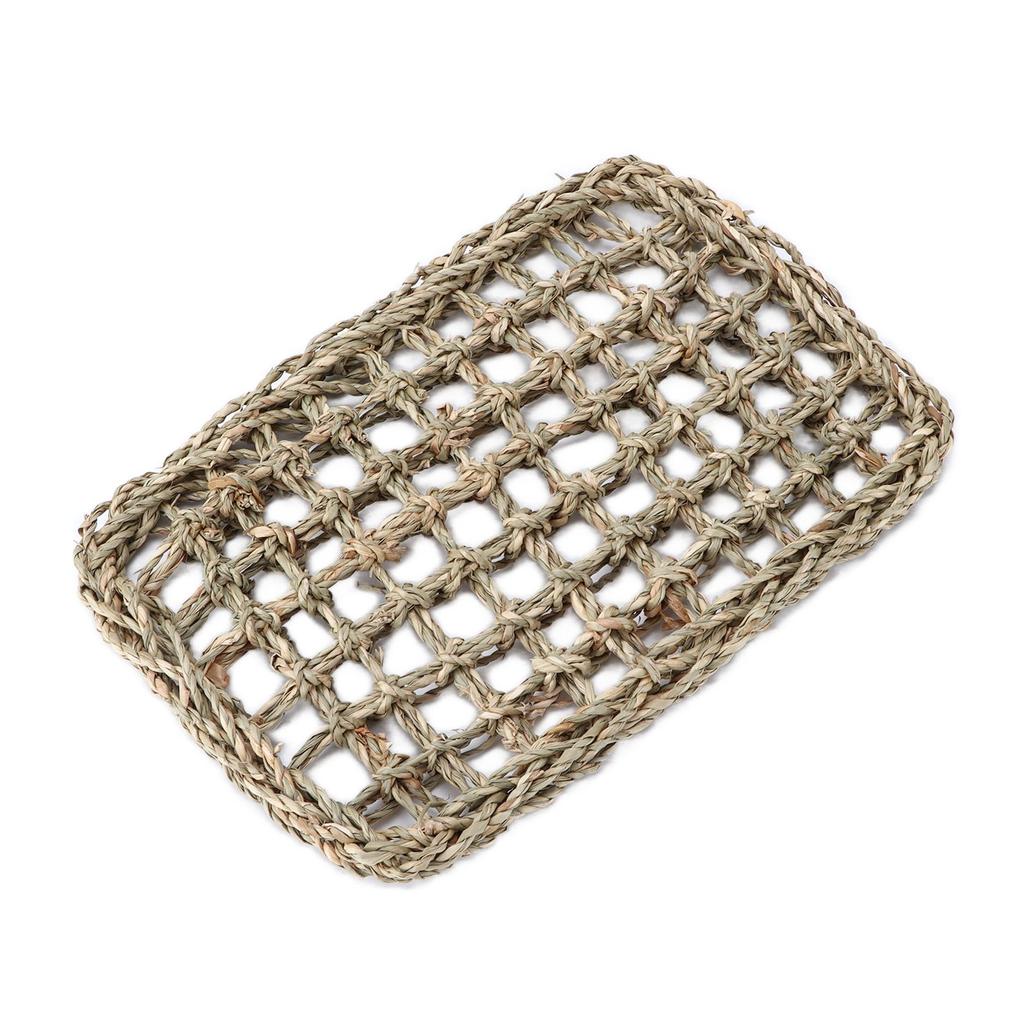 Rabbit Activity Mat Woven Seagrass Protector Chew Toy Mat for Bunny Chinchilla Hamsters