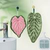 1Pc Coral Velvet Hand Towel, Plant Leaf Shape, Can Be Hung for Convenient Use,Superabsorbent,Kitchen and Bathroom Hand Towel
