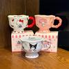 Sanrio tall mug ceramic water cup household drinking water office cup high value cute coffee cup woman