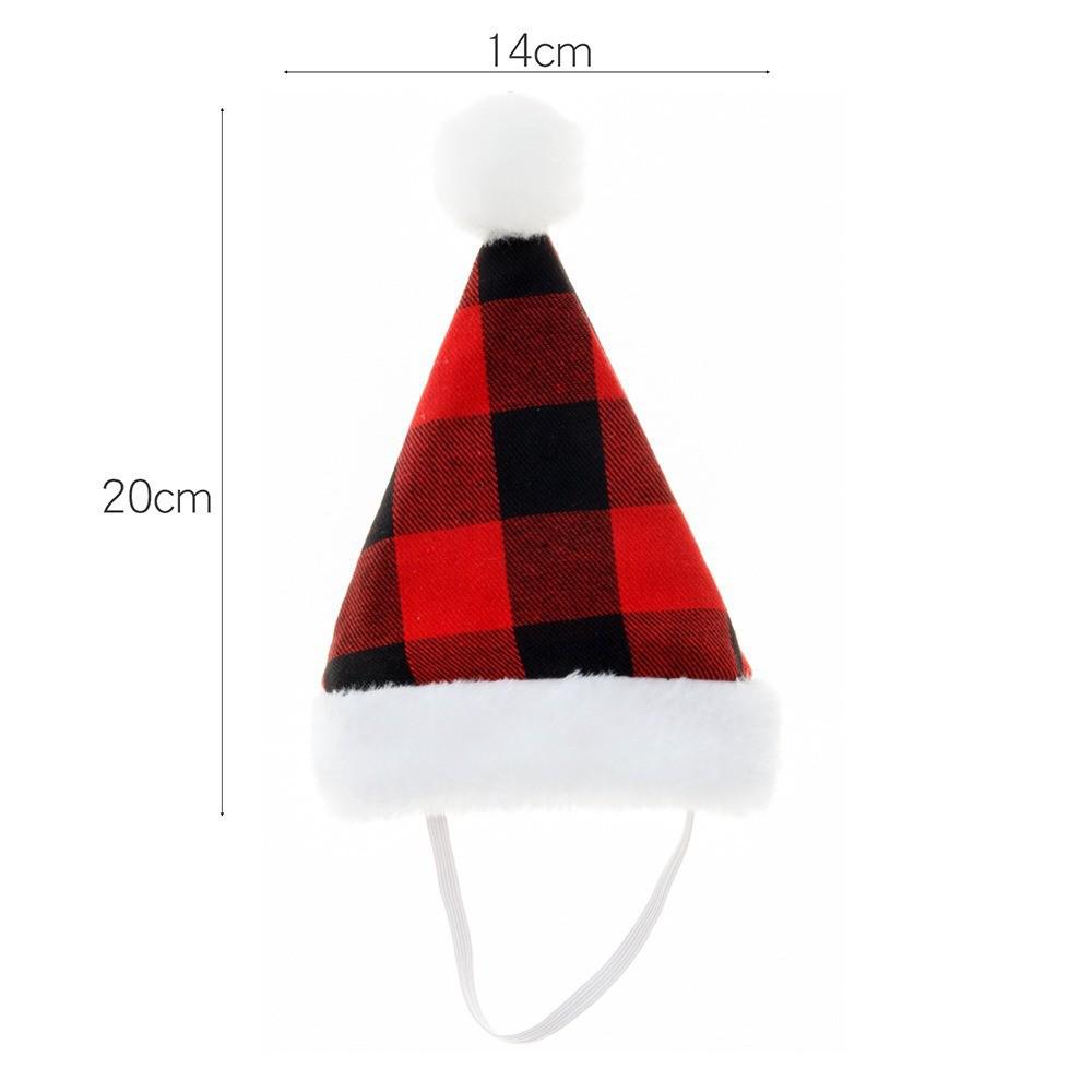 Christmas Pet Plush Hat: Cat and Dog Holiday Red Hat Decoration