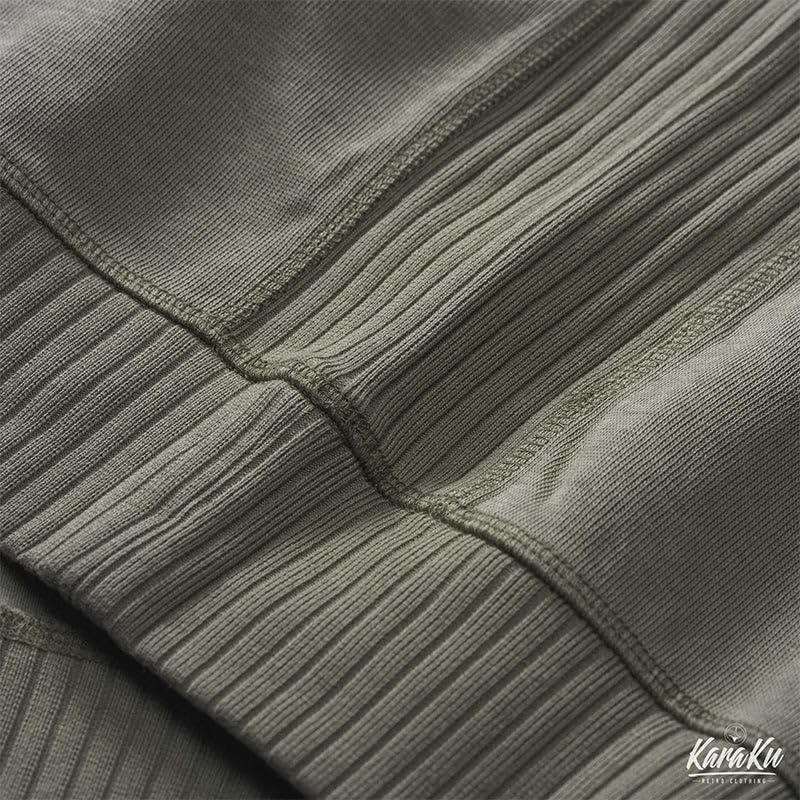 Long Sleeve Embroidered Cotton Crew Neck Loose Oversized Round Ribbed Crew Neck Size XL [karaku] Men's 100% Sweatshirt, Basic, Fit, Silhouette,