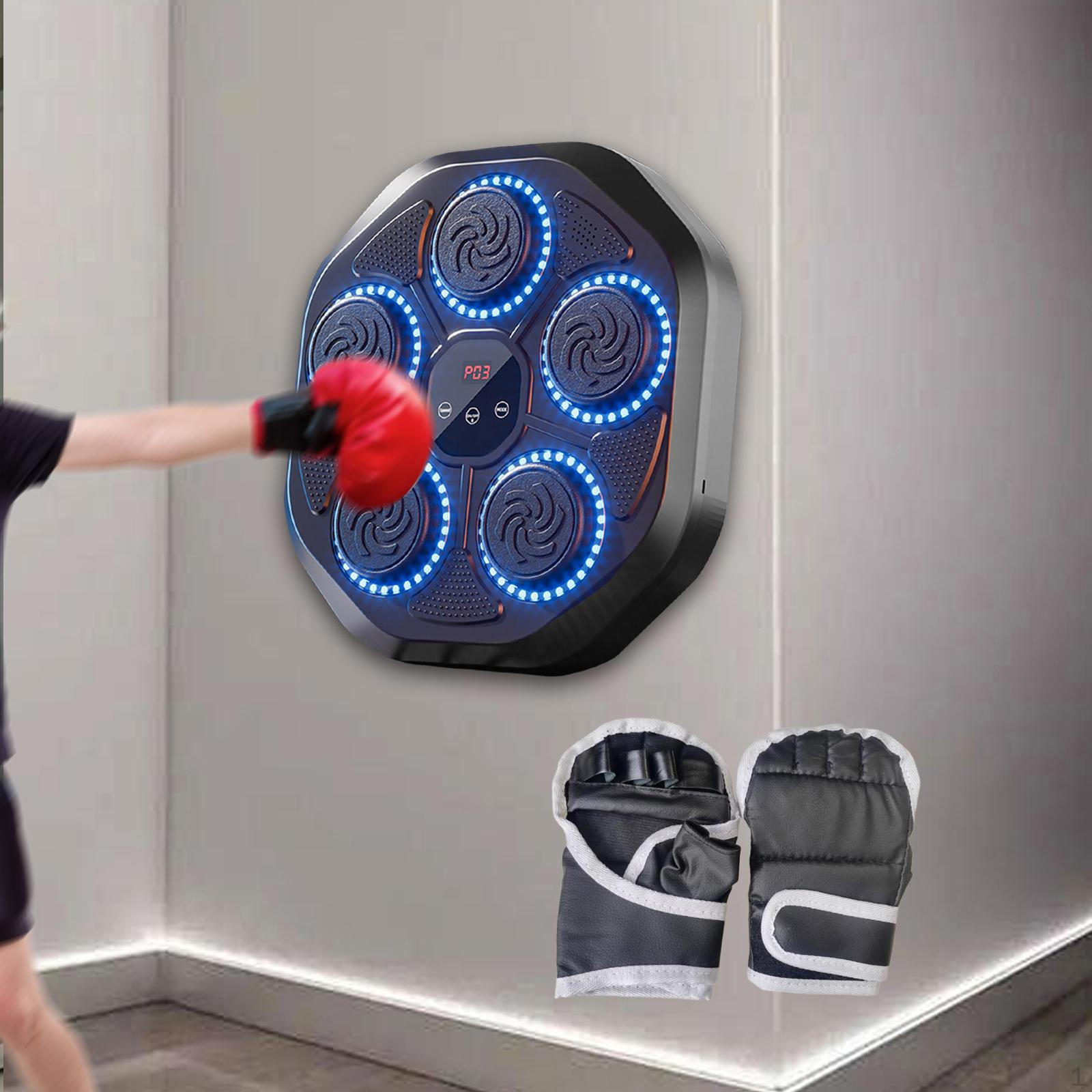 

Музыкальный тренировочный коврик для бокса, бытовой USB-пробивной настенный мишень для дома with Adults Gloves