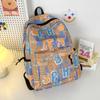 Women Large Capacity Backpack Men's Graffiti Print Backpack Student Schoolbag