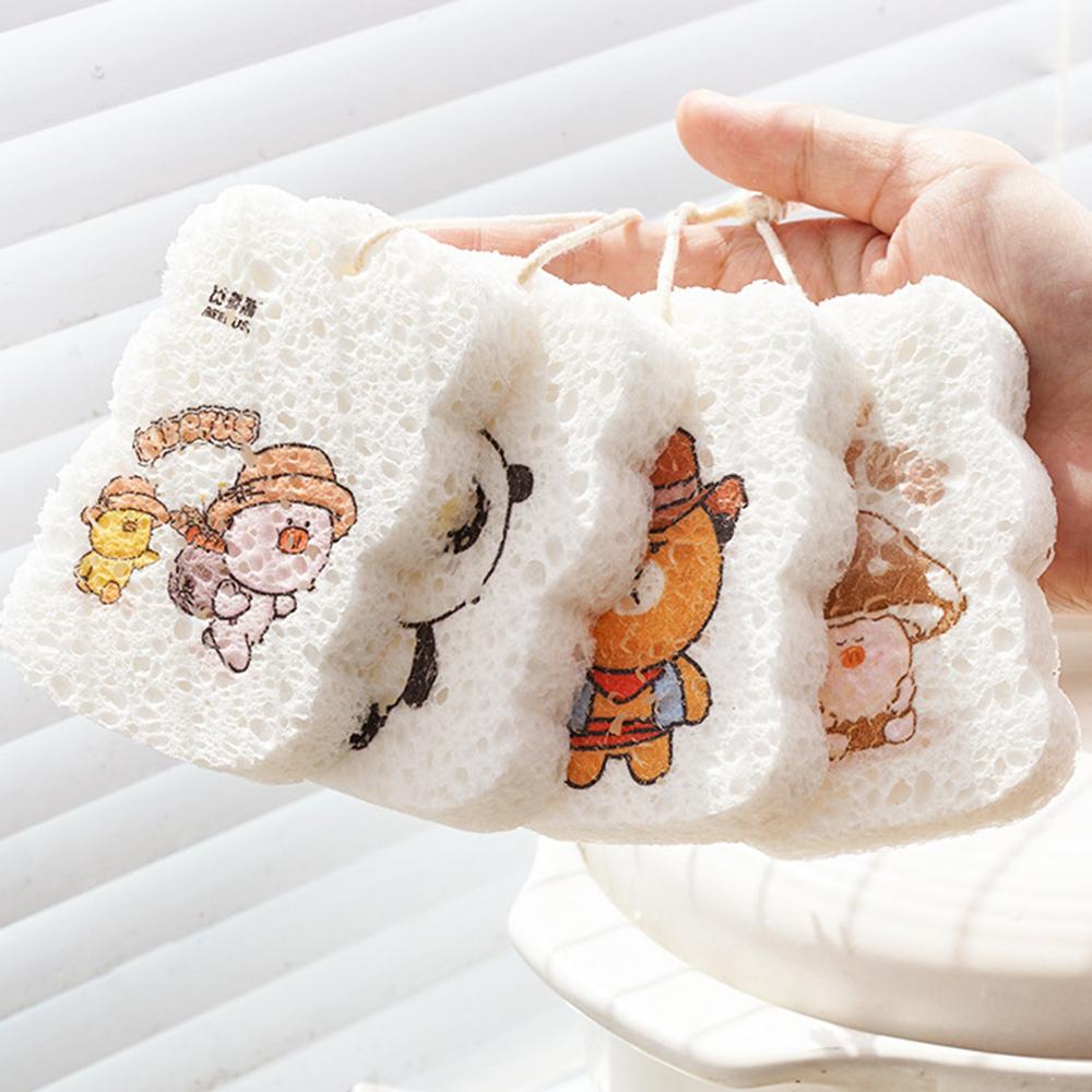 1pcs Kitchen Compressed Wood Pulp Dishes Dishwashing Sponge Cleaner Brush Wood Pulp Cotton Dish Pad  Pad Pot Cleaning Sponge