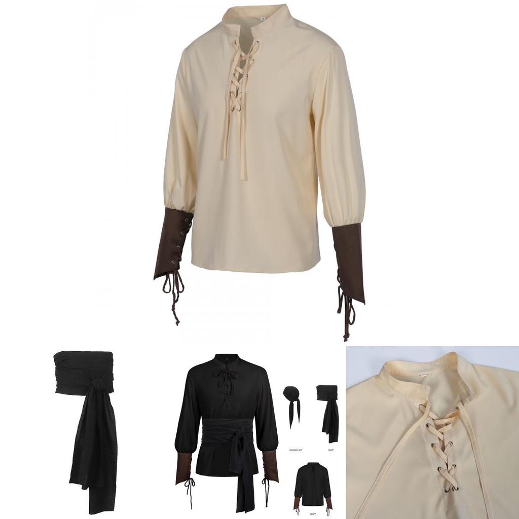 Středověký Steampunk Pirátský Top Vesta Pro Muže S Polyesterovou Látkou Pro Cosplay A Běžné Nošení