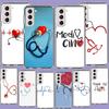 Handyhülle mit Stethoskop-Motiv für Samsung S25+ Edge, Galaxy S24 FE, S23 Ultra, S22+, S21 Plus und S20 FE (Silikon)