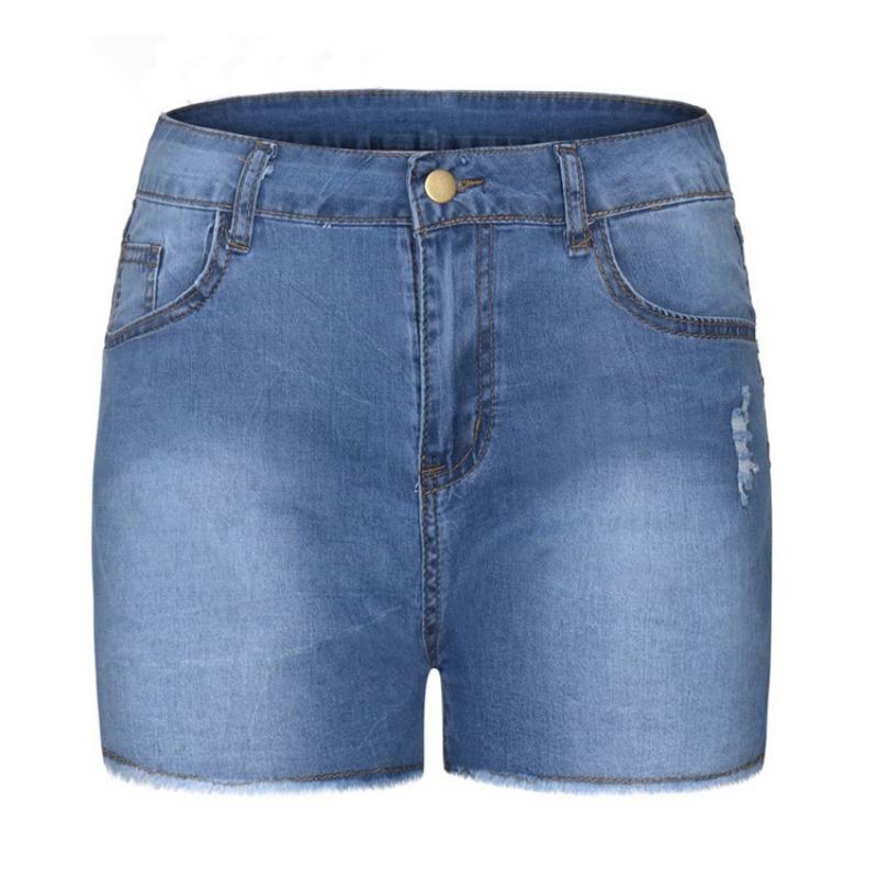 Shorts Denim Washed Women Jeans Tassel Solid Color High Waist Pockets Sexy Skinny Distressed 2025 Spring Vintage Streetwear Spliced