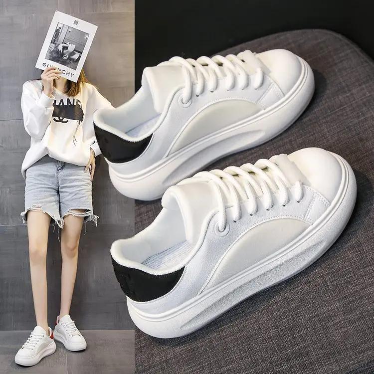 Fashion Women Sneakers Shoes 2024 Fashion Woman-shoes Platform Designer Roses Thick Sole Casual New Summer PU Lace-Up Basic Leisure Rou