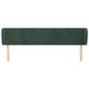 3117347 vidaXL Headboard with Ears Dark Green 183x23x78-88 Cm Velvet