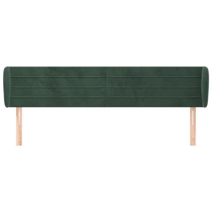 3117347 vidaXL Headboard with Ears Dark Green 183x23x78-88 Cm Velvet