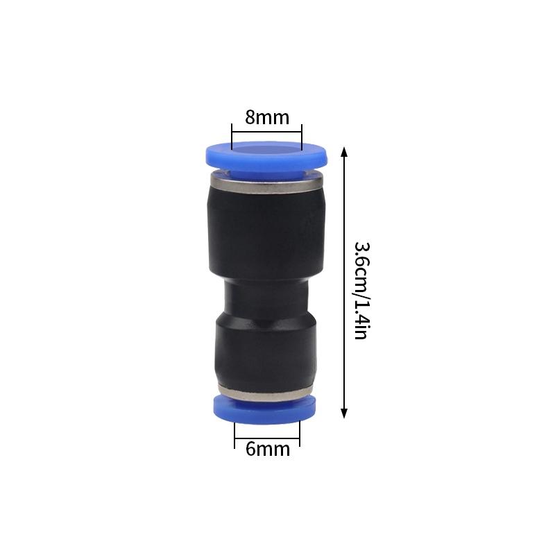 Pneumatic Pipe Quick Connector Air Tube Plastic T Type Tee Three-way Straight Push Lock Joint Hose Connector 4mm/6mm/8mm/10mm