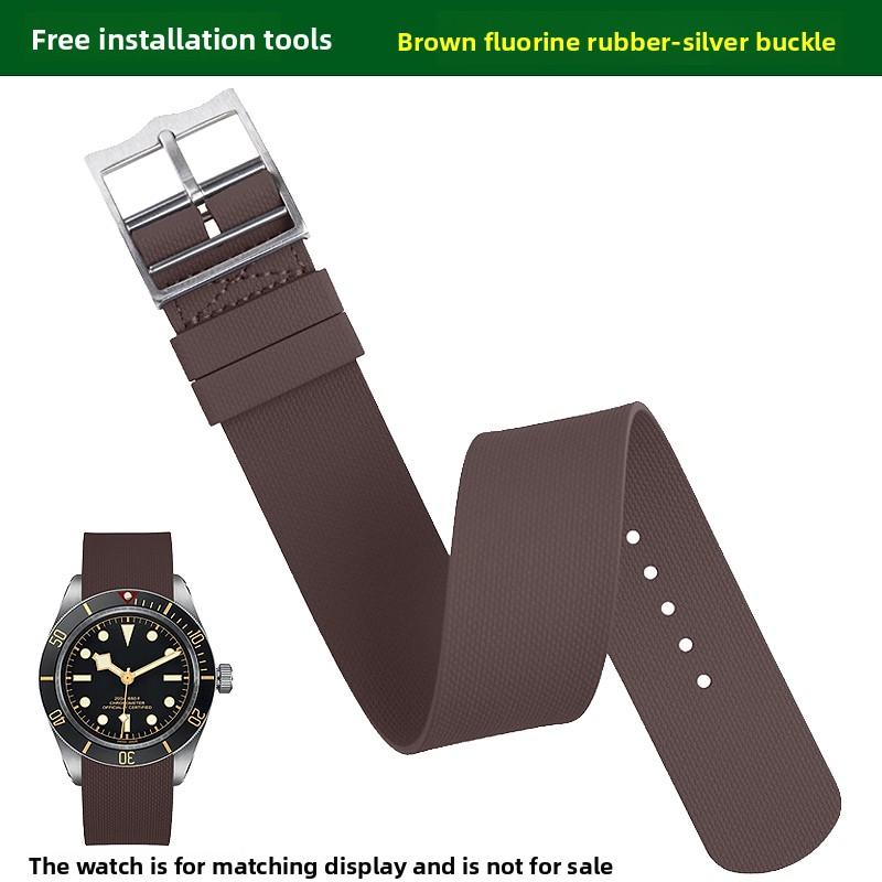 

Для серії Tudor Black Bay FXD M25707 M79363N Фторкаучуковий Ремінець Браслет 20мм 21мм 22мм Для Omega IWC Rolex Гумовий Ремінець для Годинника 21mm width