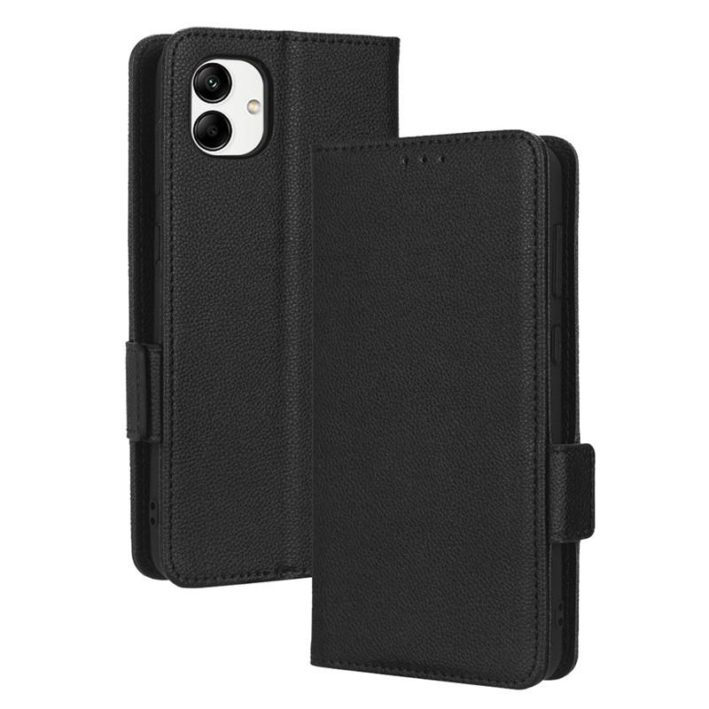 Compatible Leather Flip Case with Card Holder for Samsung Galaxy A04 4G & M13 5G - Lychee Pattern