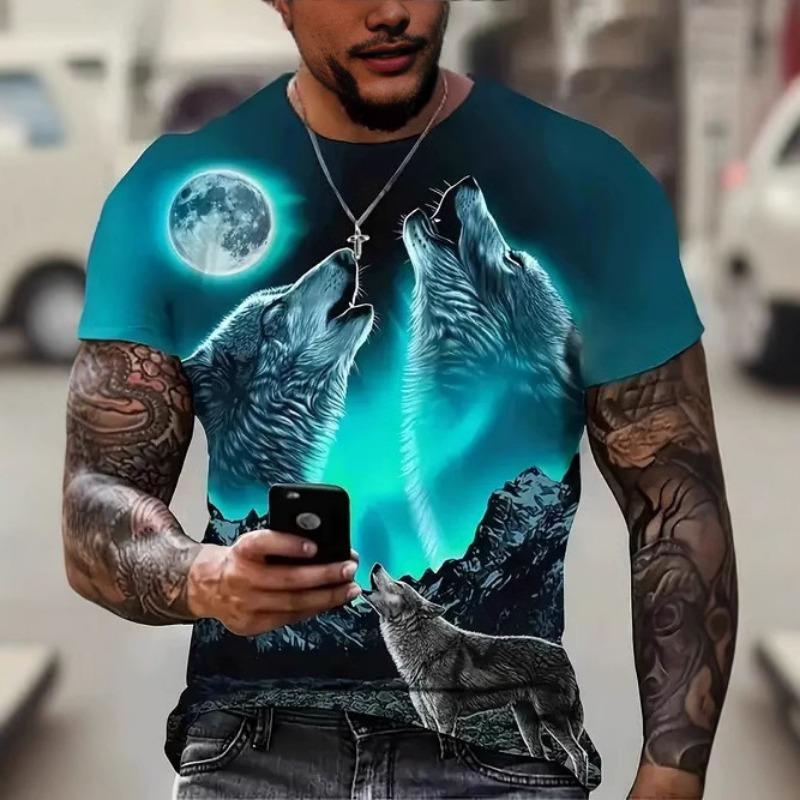 3D Summer Digital Animal Print Fashion Short Sleeved Trend Casual T-shirt