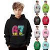 Kinder Langarm Lockerer Pullover Buchstabenaufdruck Kordelzug Kapuzen-Sweatshirt