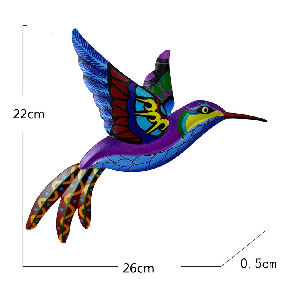 3D Colorful Garden Birds Sculpture Outdoor Iron Hanging Decor Ornaments,Wall Art Decorations for Fence Patio Balcony Living Room