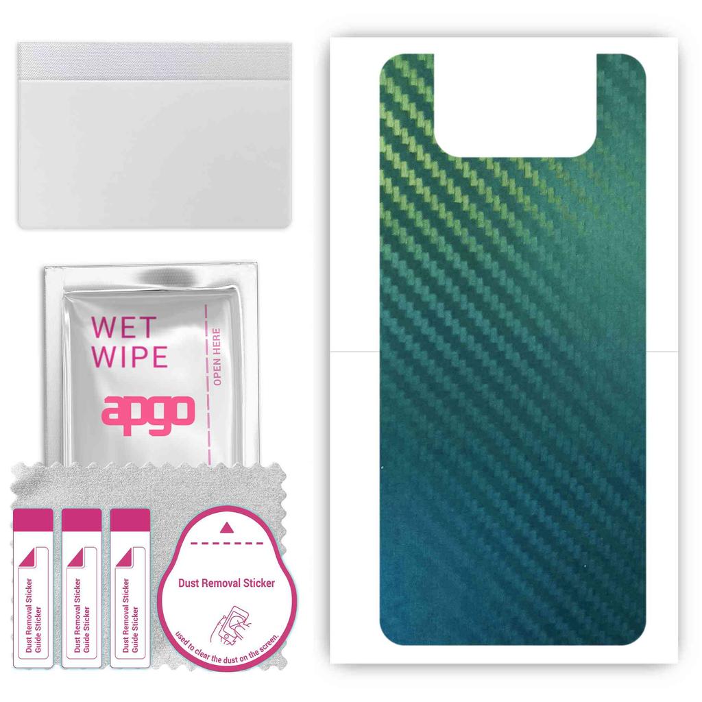 apgo Protective Skin Sticker for the back compatible with Asus Zenfone 7 ZS670KS, Wrap Film, Foil, Vinyl - Pattern Carbon Chameleon CAKA1