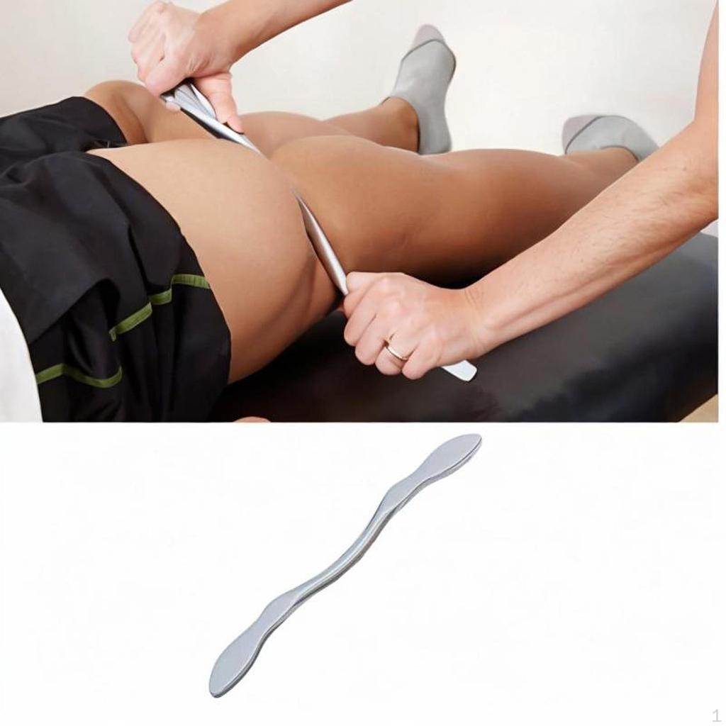 Ergonomic Gua Sha Board in Stainless Steel for Body Massage Targeting Back Arms