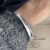 100% Massief 925 Sterling Zilver Retro Armband voor Dames Heren Vintage Handgemaakt Eenvoudig Smal Eenvoudige Armband Verjaardagscadeau