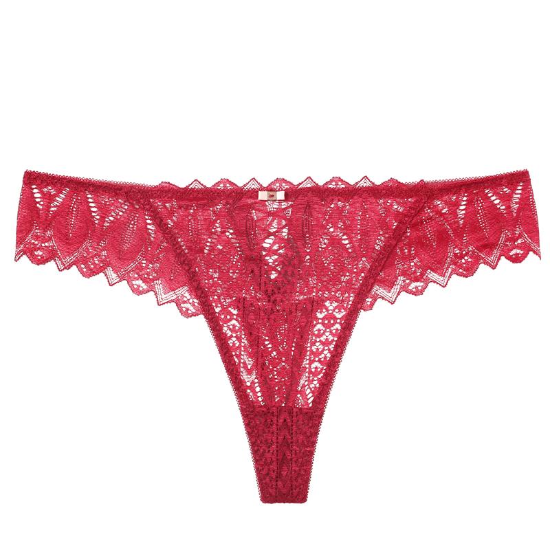 TERMEZY Felinus New Panties Women Lace Underwear Sexy Low-Waist G String Thong Hollow Out Underpant Solid Comfortable Female T-Back