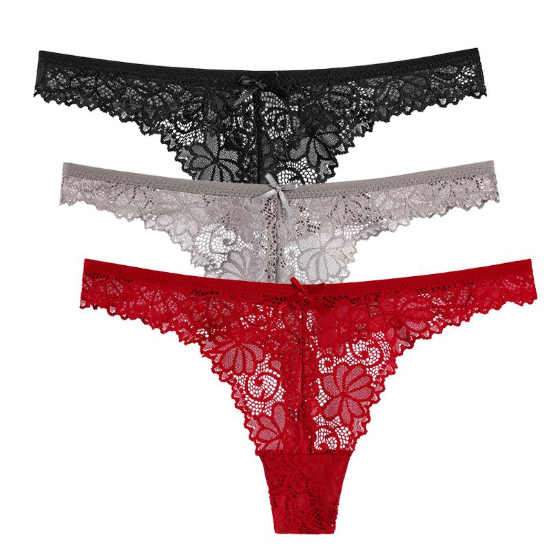 Lace Panties Women Seamless Briefs Soft Lingerie Low-rise Hollow Underwear Tempting Thongs Female Underpants