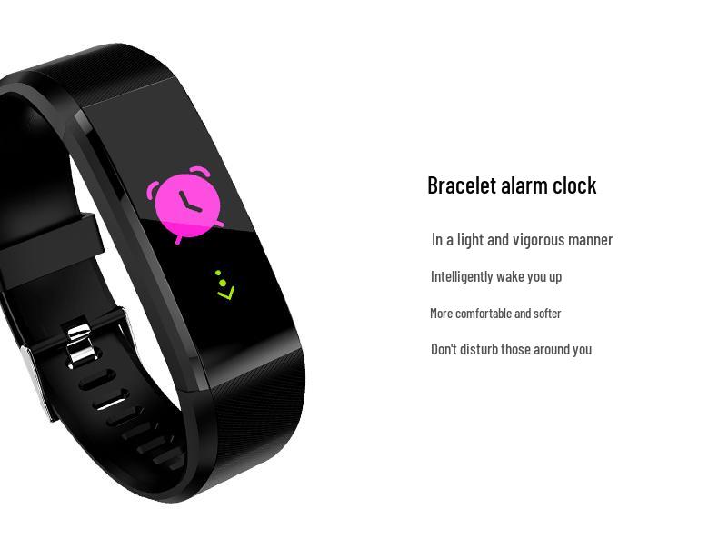 115Plus Wasserdichtes Bluetooth Smart Armband - Herzfrequenz-, Blutsauerstoff-, Blutdruckmessgerät für Erwachsene
