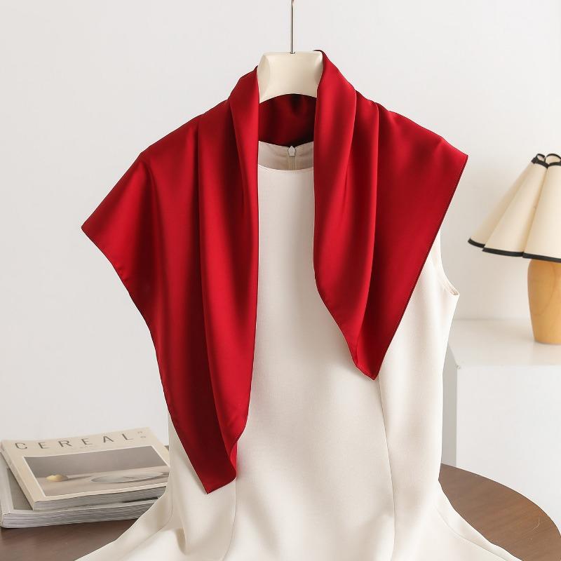 Elegant Elastic Satin Square Scarf Fashion Versatile Women Neck Scarf