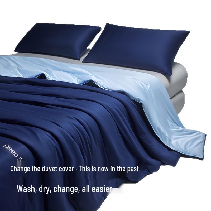 Temperature Control Cooling Quilt: All-Season Machine Washable Knitted Cotton for Deep Sleep