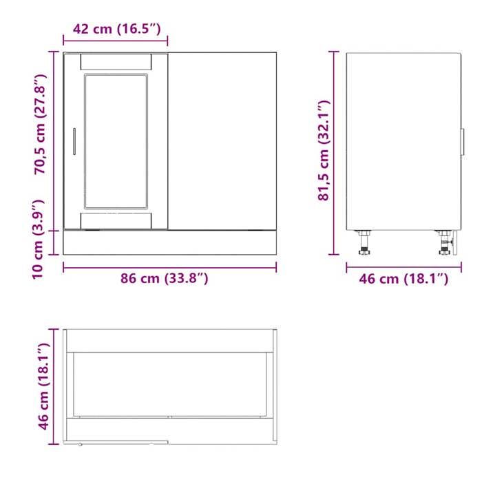 VidaXL Kitchen Cabinet Porto Old Wood Engineered Wood, Sink Cabinet, Kitchen Sink Base Cabinet, Cabinet of 854306