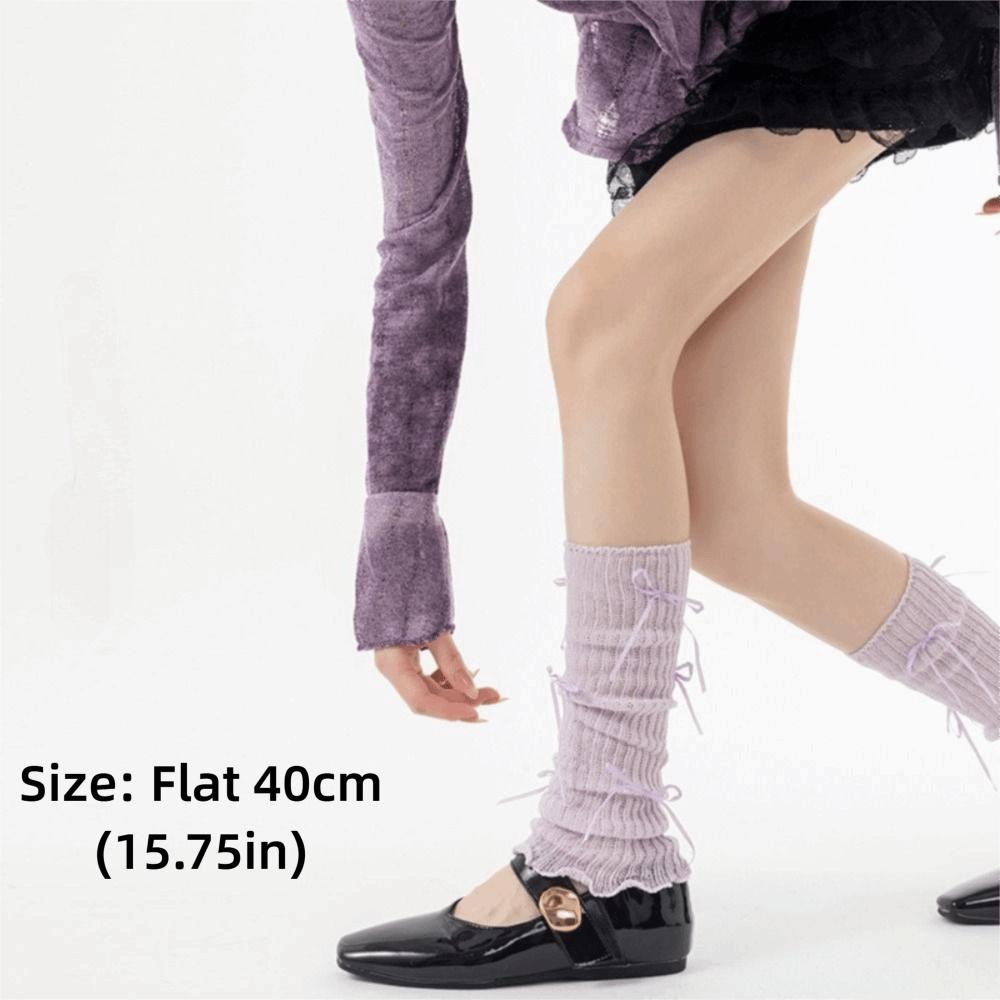 Bow Decor Sock Cuffs Cotton Slouch Socks Soft Fabric Leg Sleeves Girls