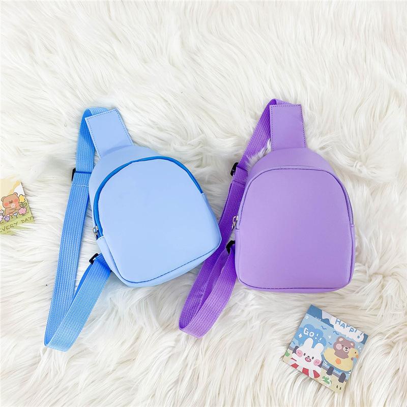 Kindergarten Baby Shoulder Bag Solid Color Personality Cute Oblique Span Bag Little Girl Out of the Street Accessories Bag Snack Bag Breast Bag